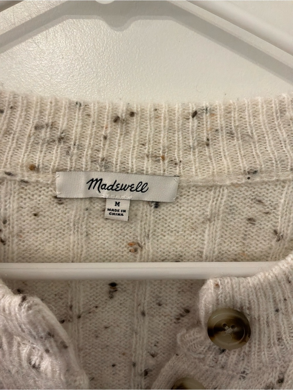 Madewell Donegal Bowden Henley Sweater Cream Speckle - Picture 4 of 4